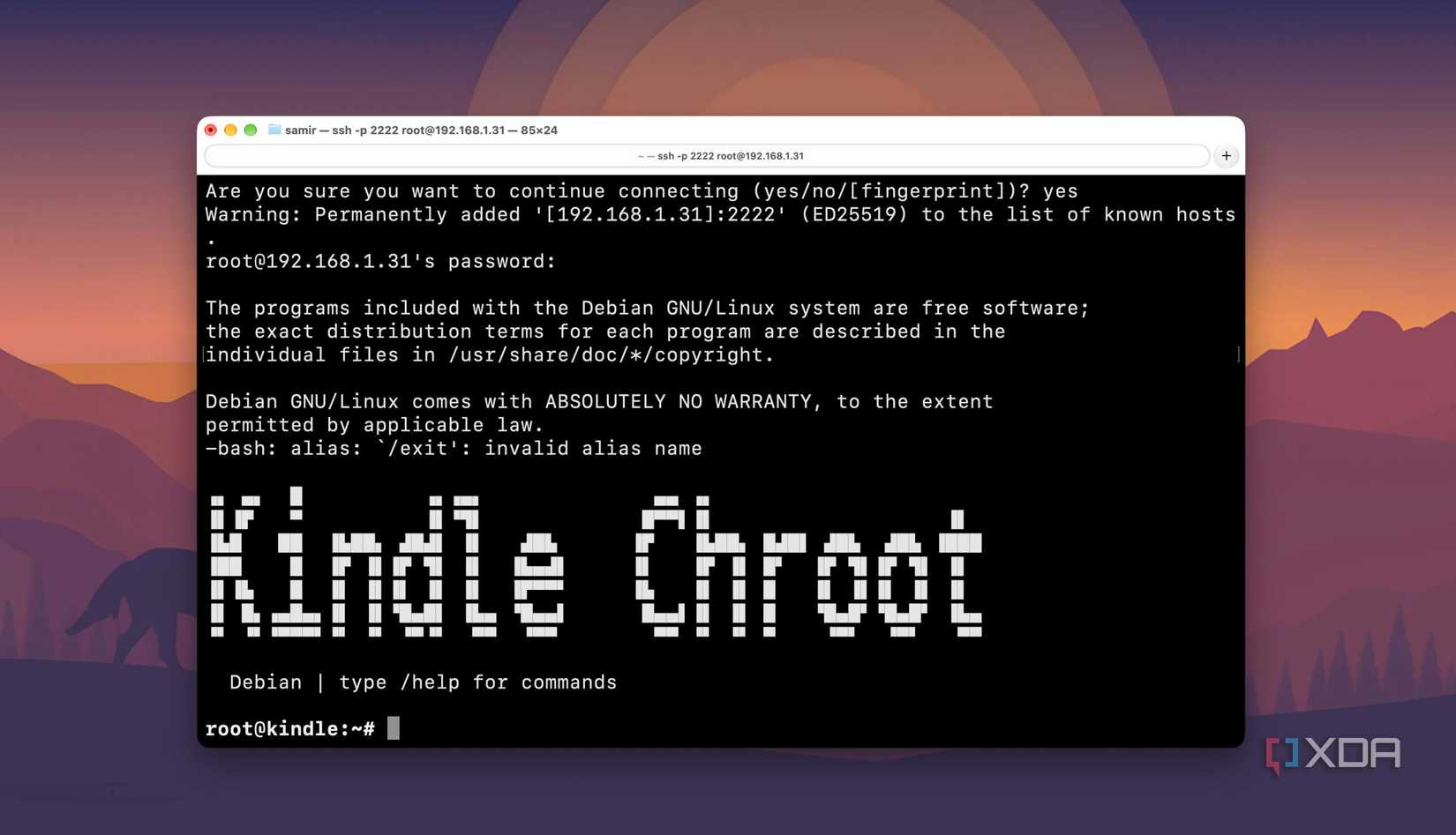 SSH Debian chroot on macOS