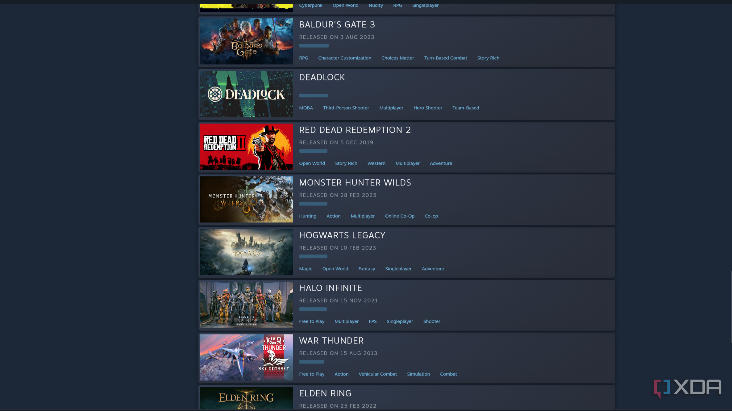 Steam's interactive recommendation system.