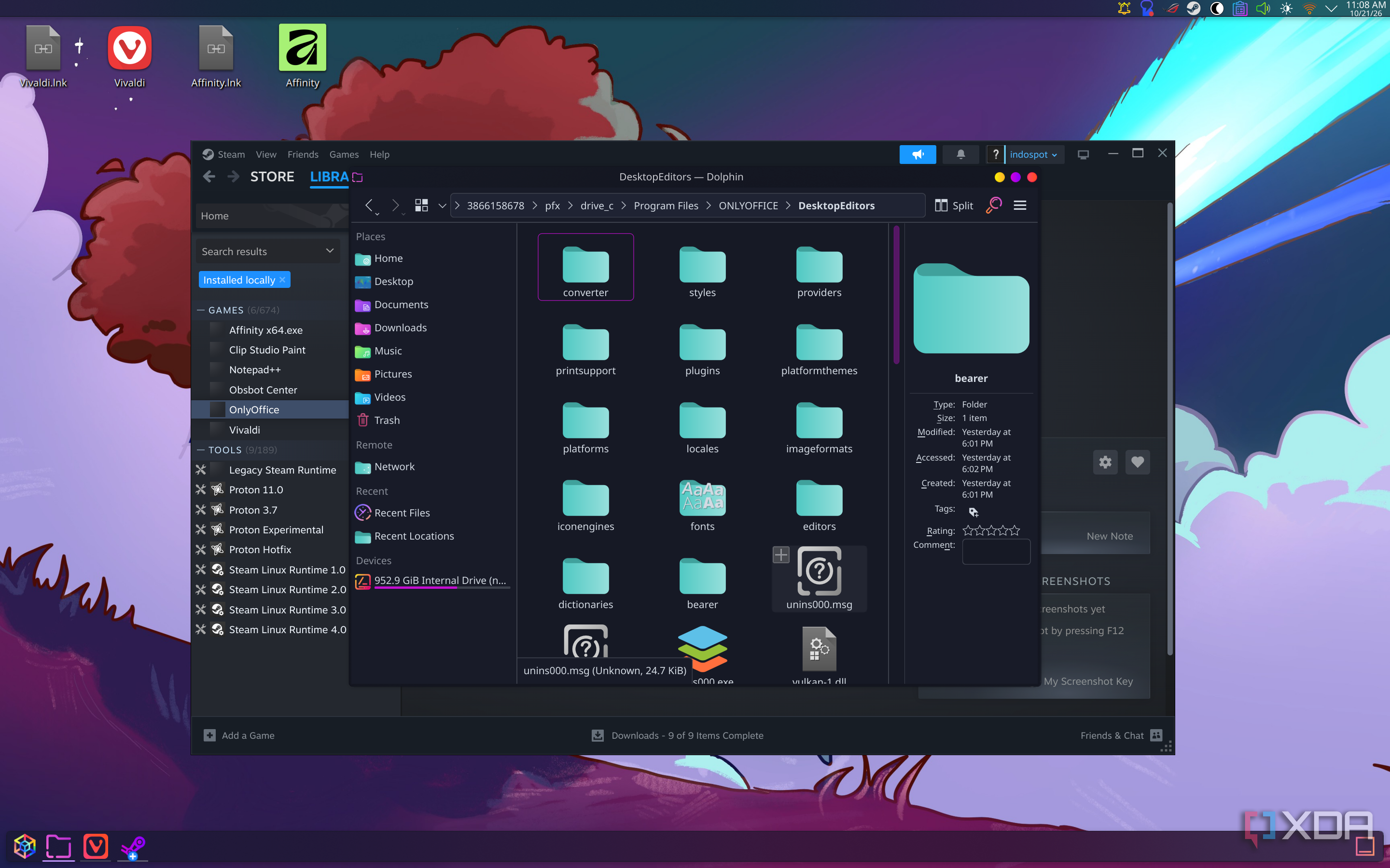 Screenshot of a folder contianing a Windows program, which is housed in a replicated Windows file system