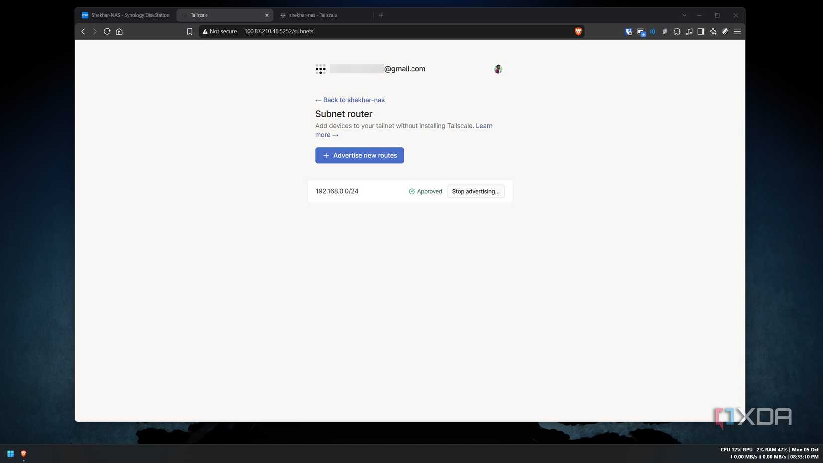 I turned my NAS into a subnet router, so devices without Tailscale ...