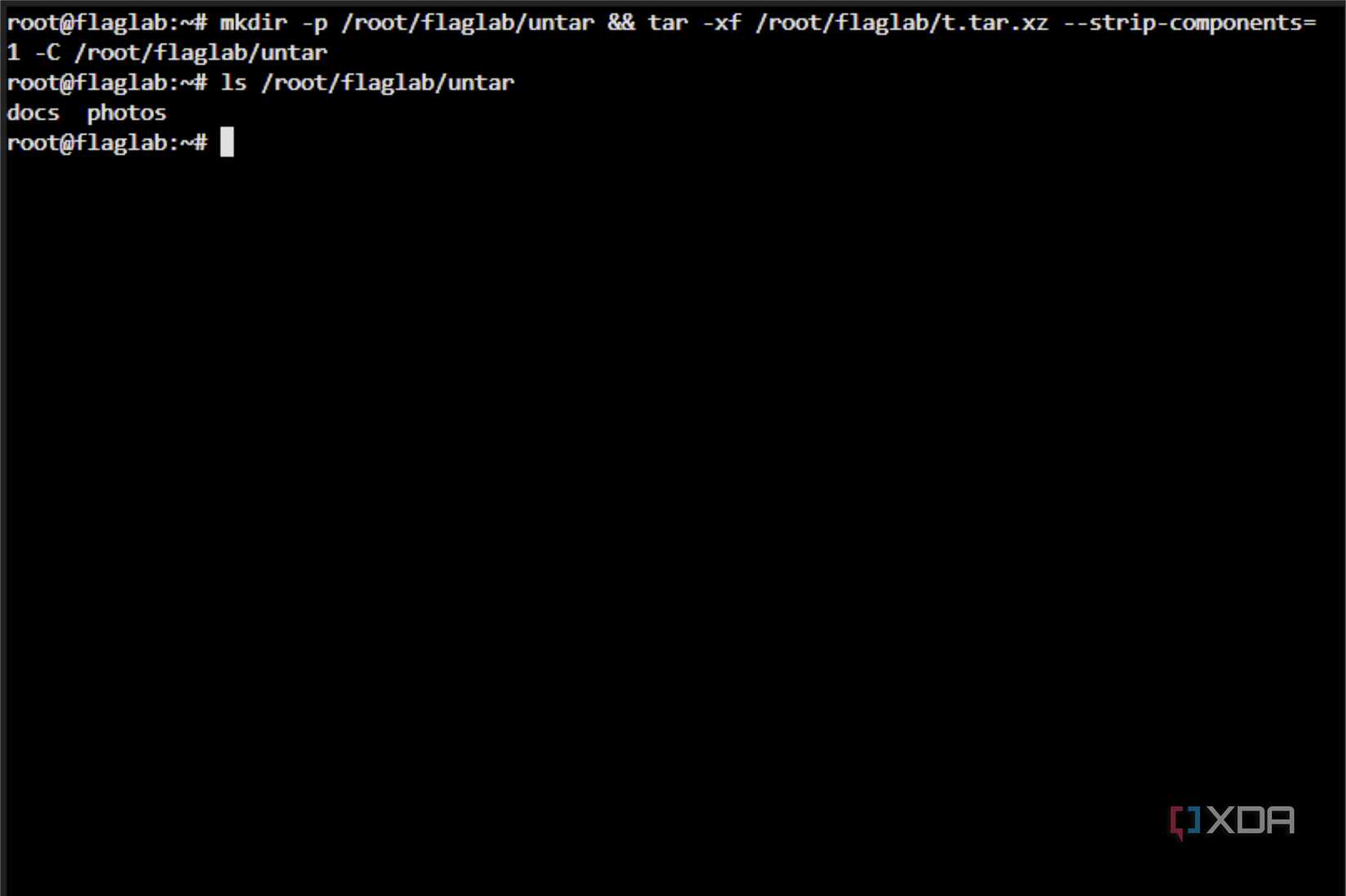 tar using strip-components