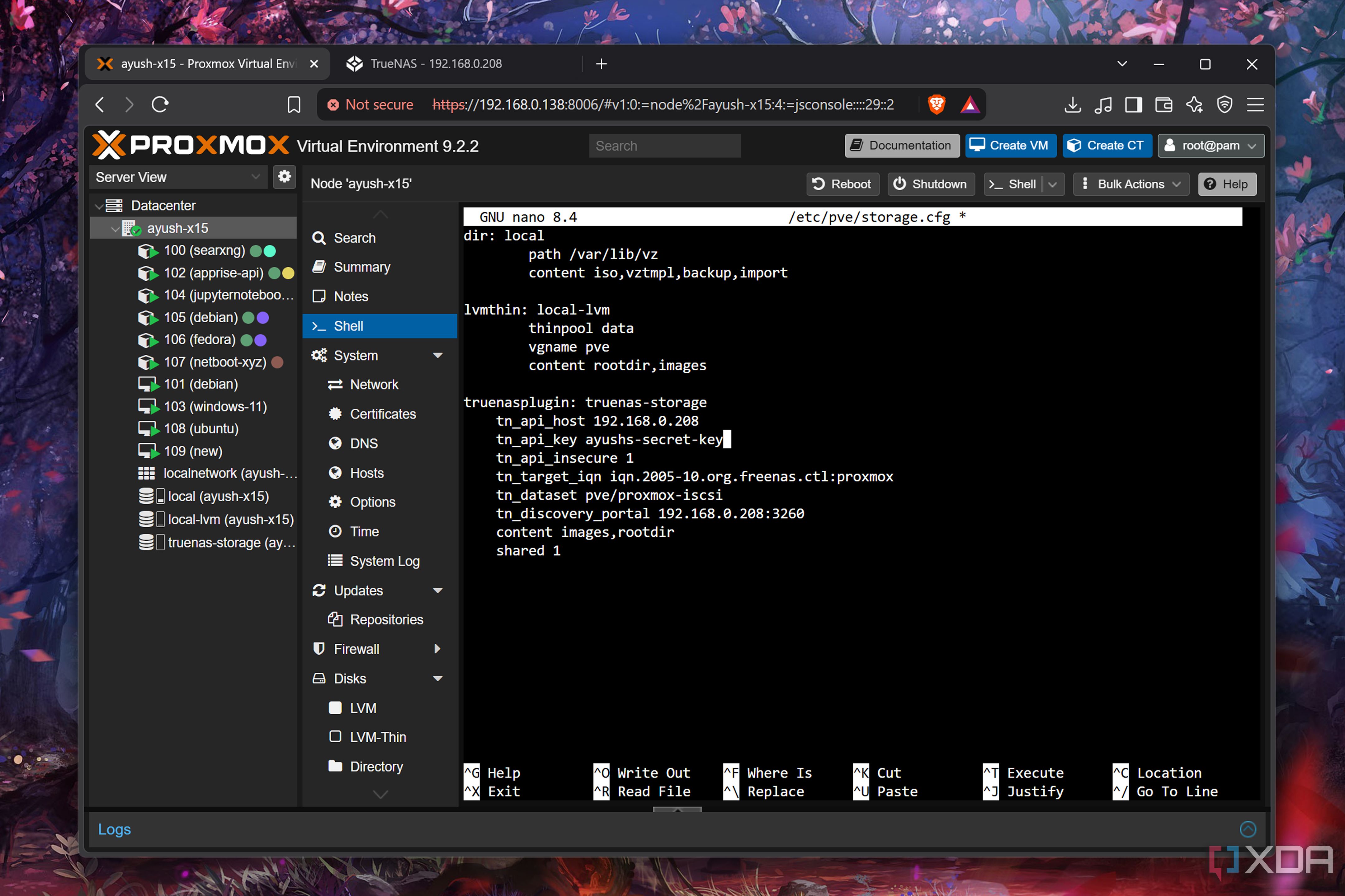 The TrueNAS-Proxmox plugin config file