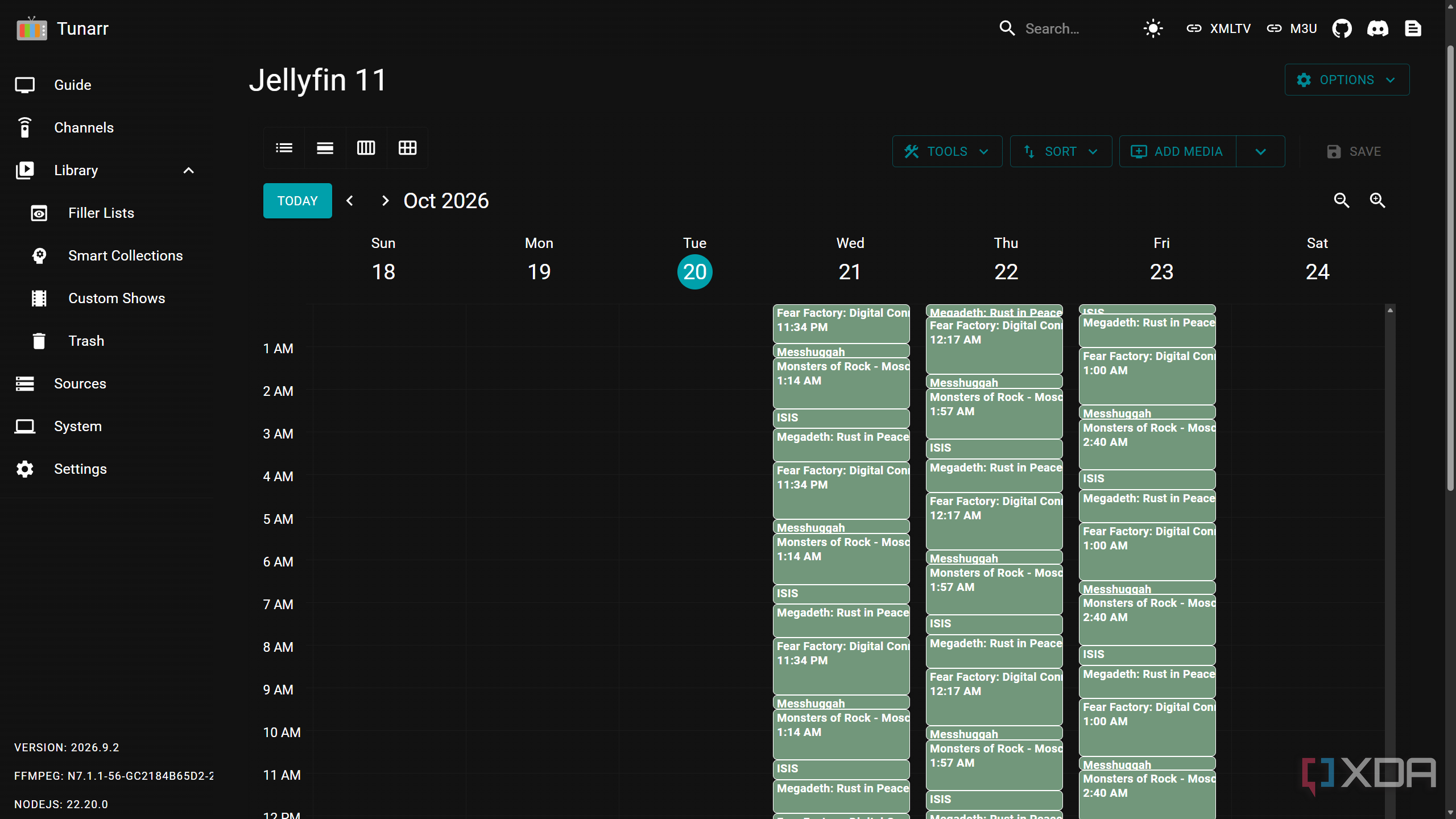 Tunarr Added Schedule Jellyfin Media
