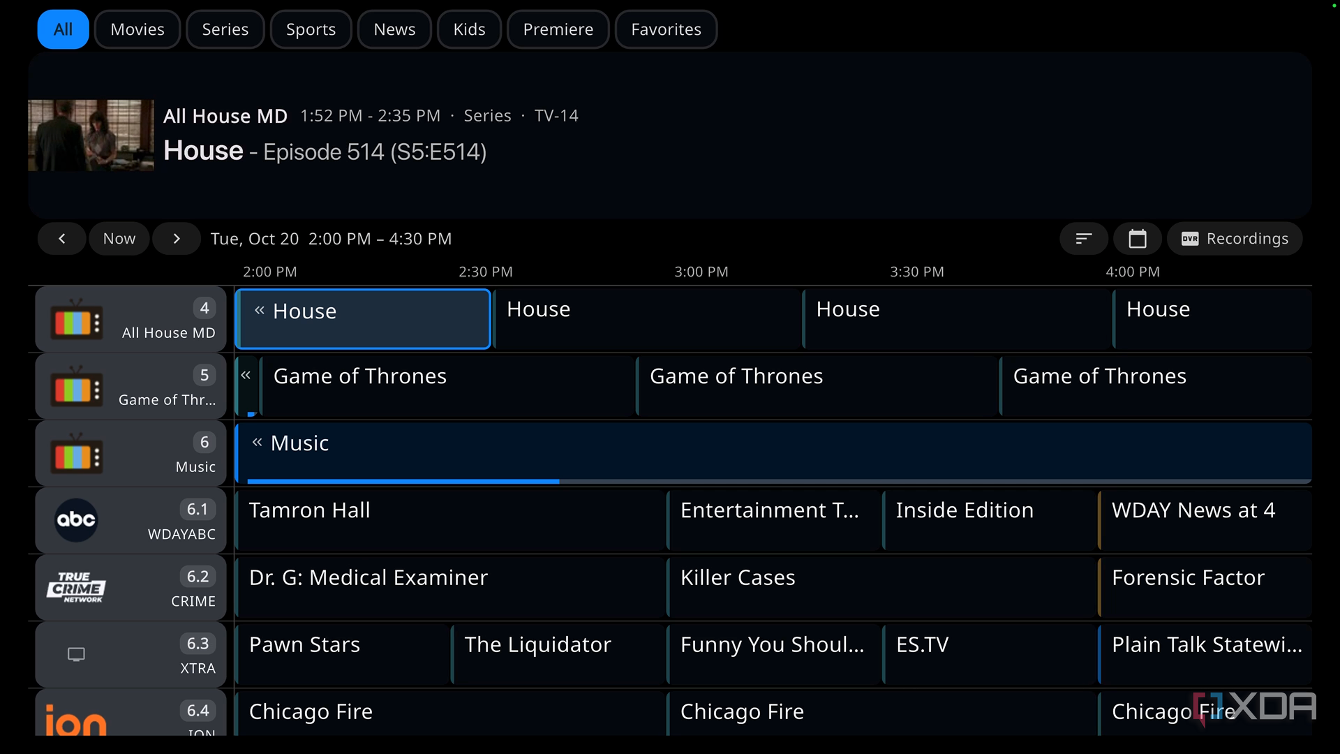Tunarr with Live OTA Channels in Live TV Guide Through Jellyfin