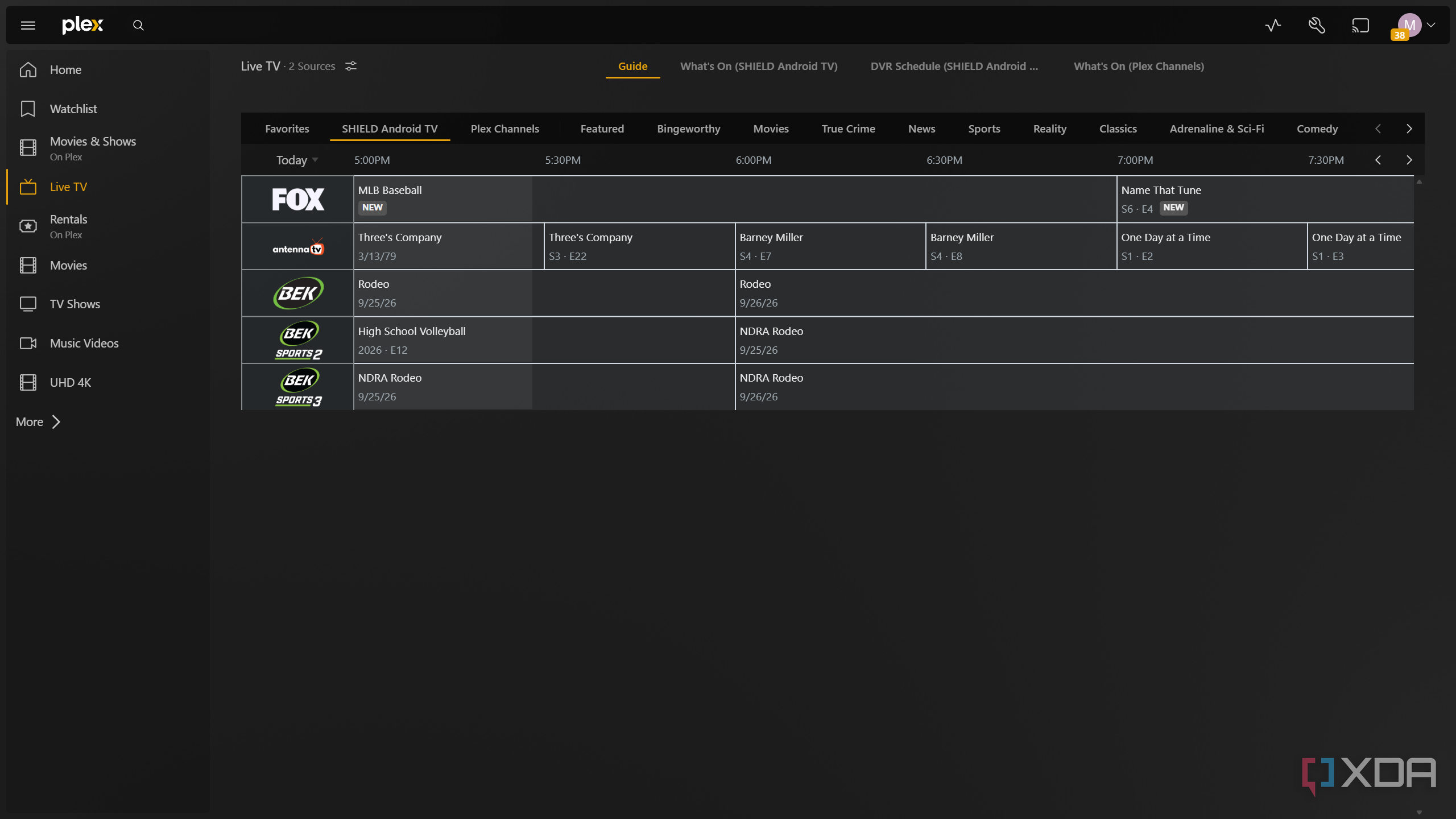 Tuner Plex OTA Channel Guide
