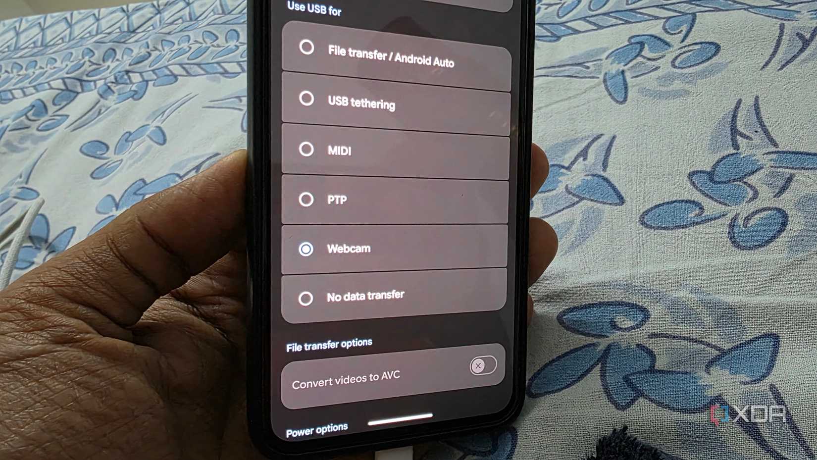 select webcam in Pixel
