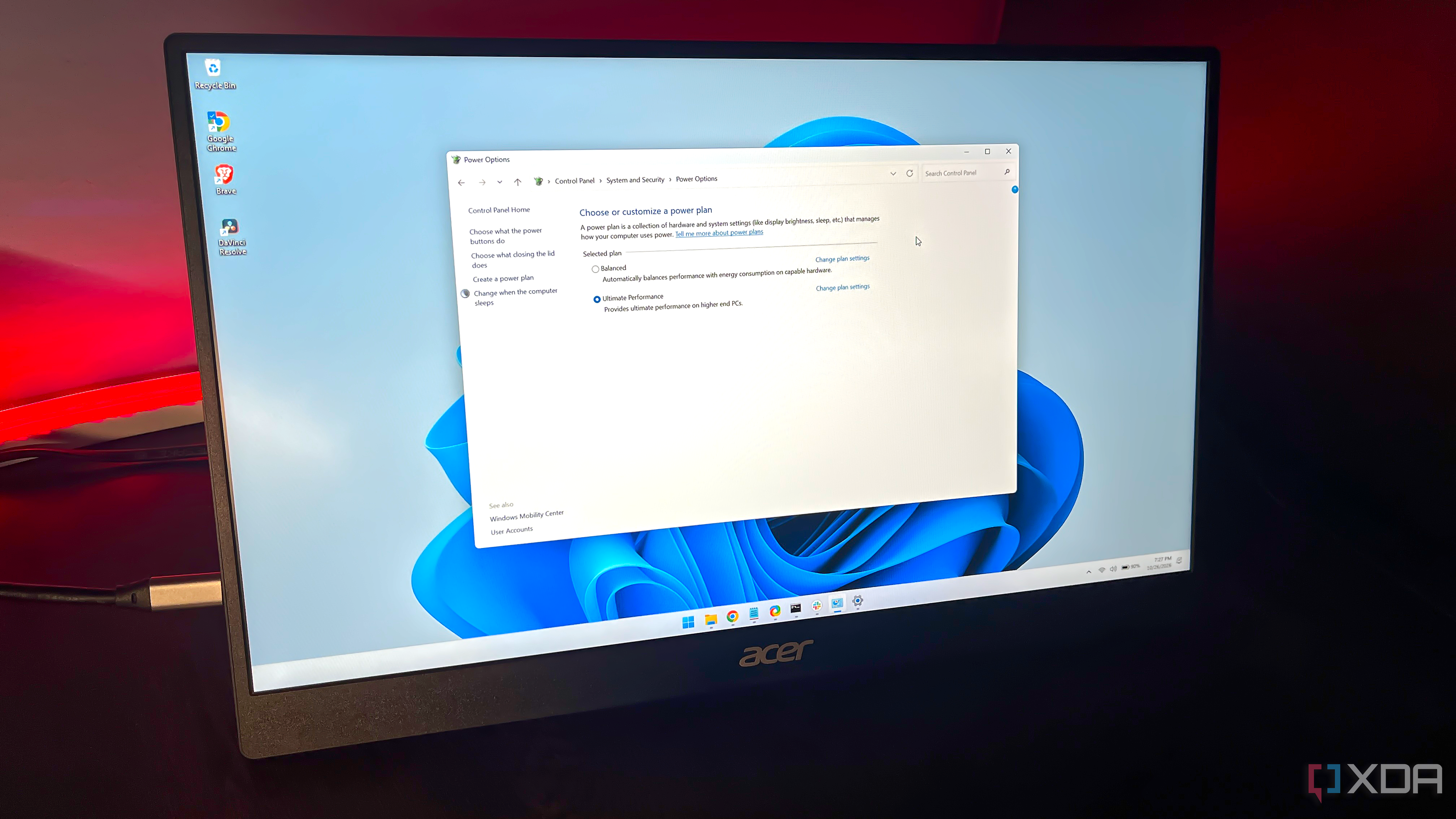 ultimate performance in control panel on windows 11
