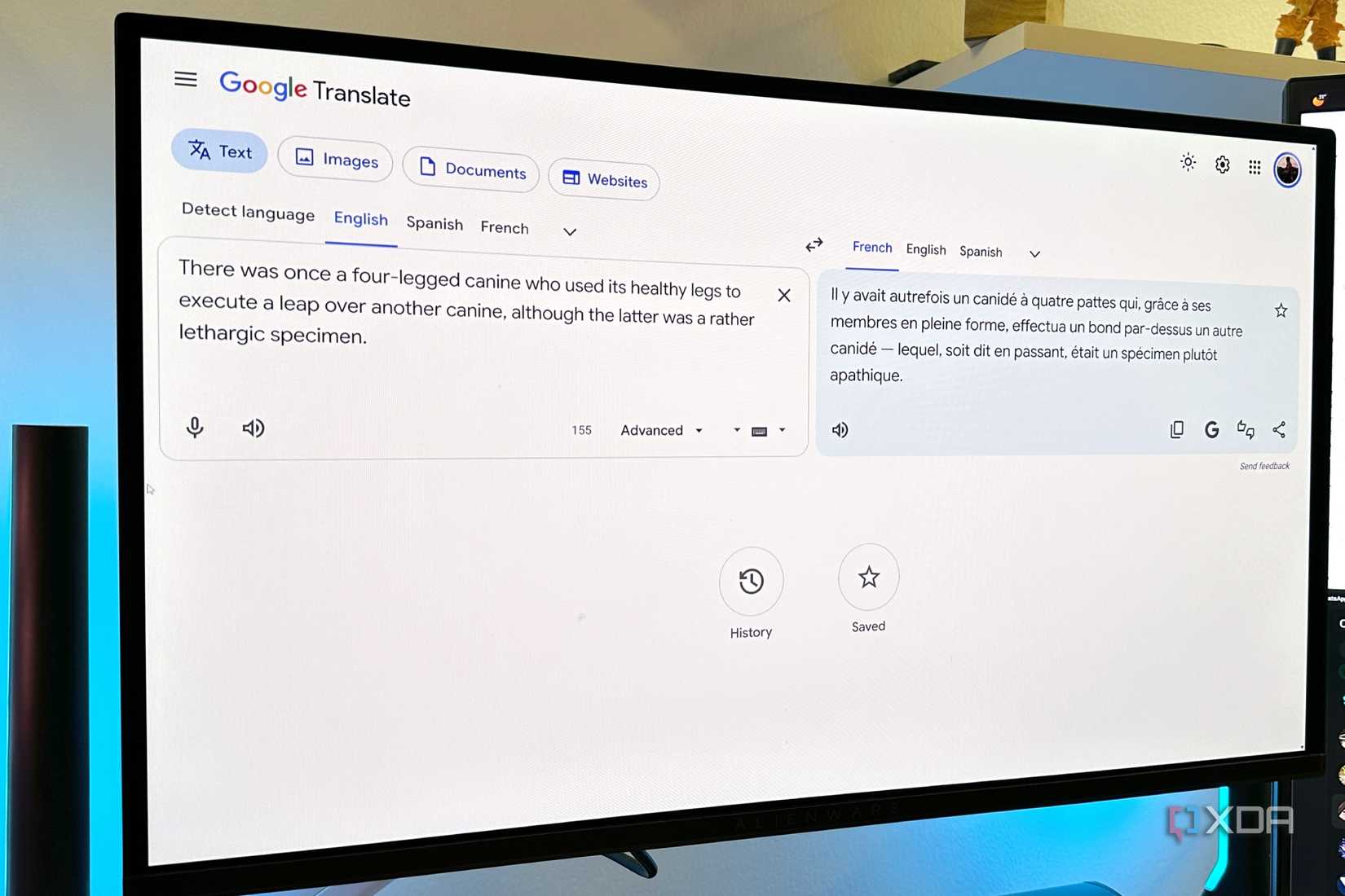 Using Google Translate online.