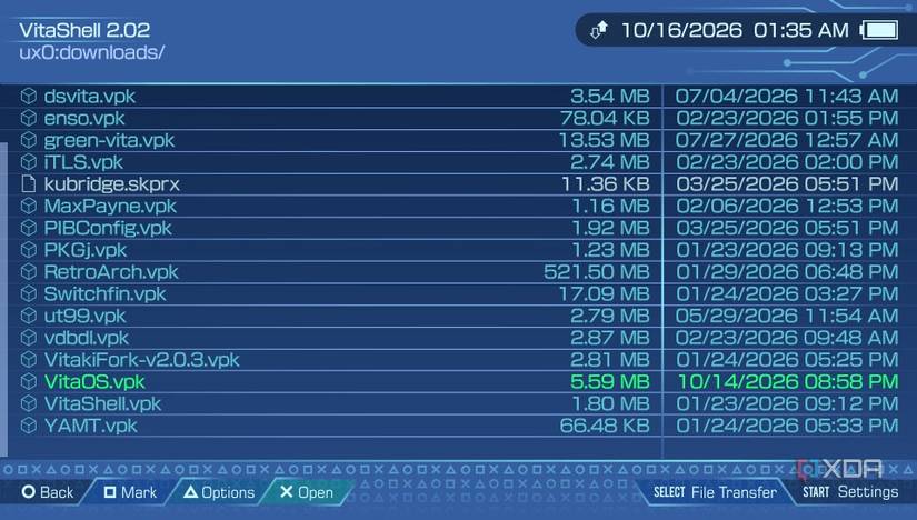 VitaOS VPK file in VitaShell