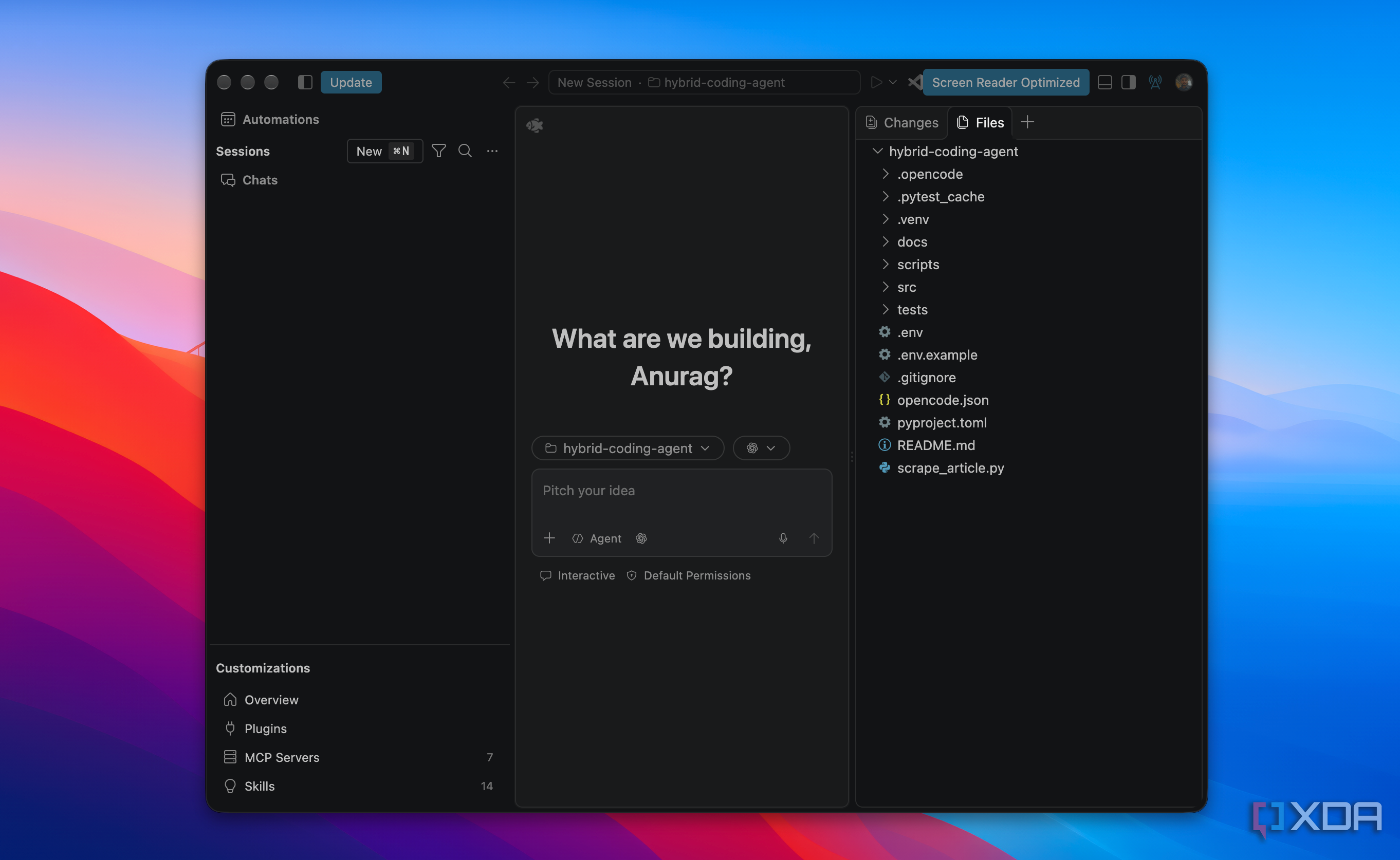 VS Code agent home