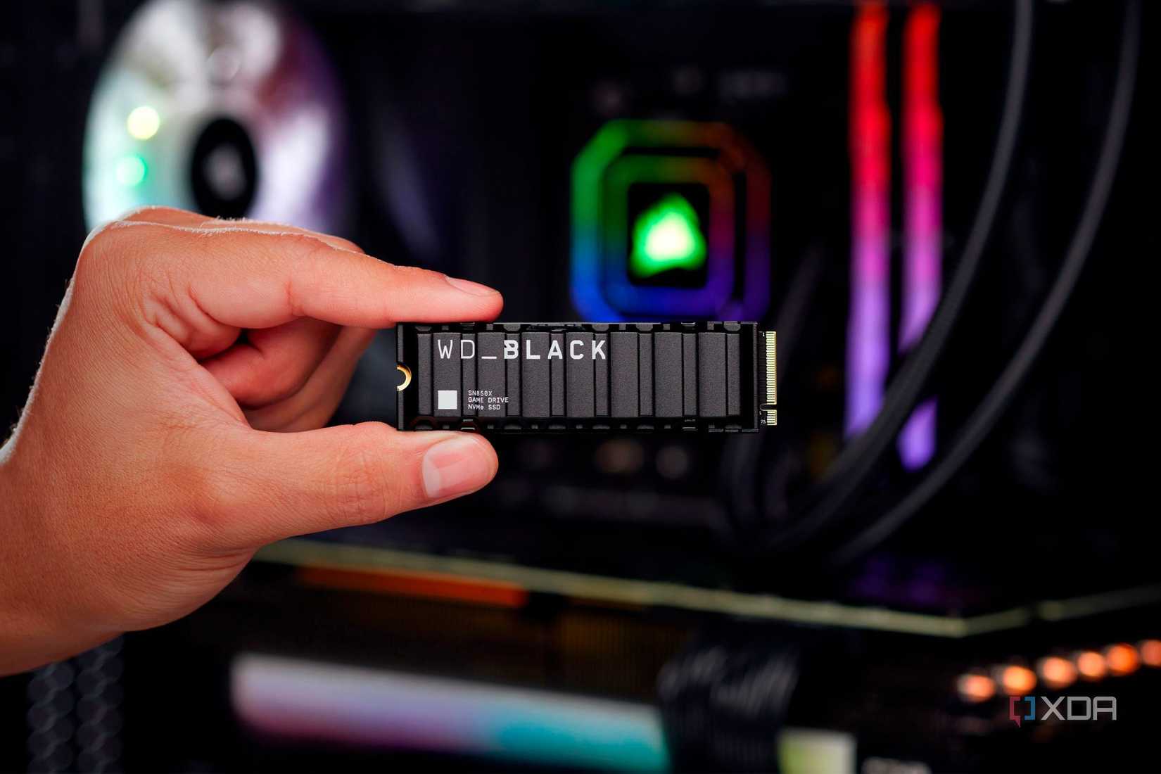 wd black sn850x in front of gaming CPU