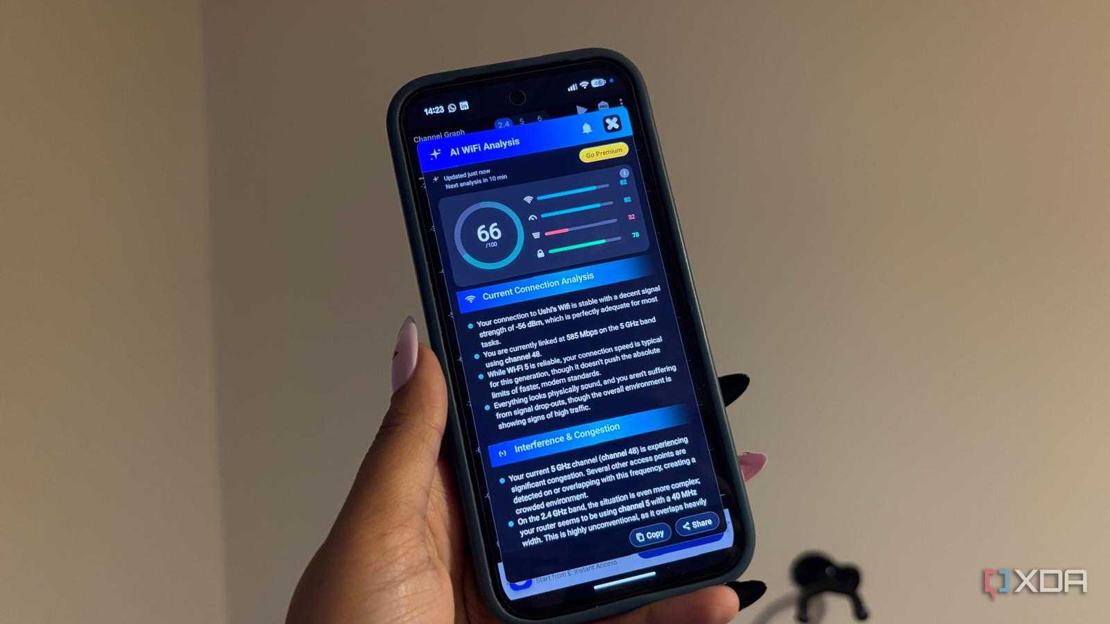 Wi-Fi analyzer app AI analysis summary