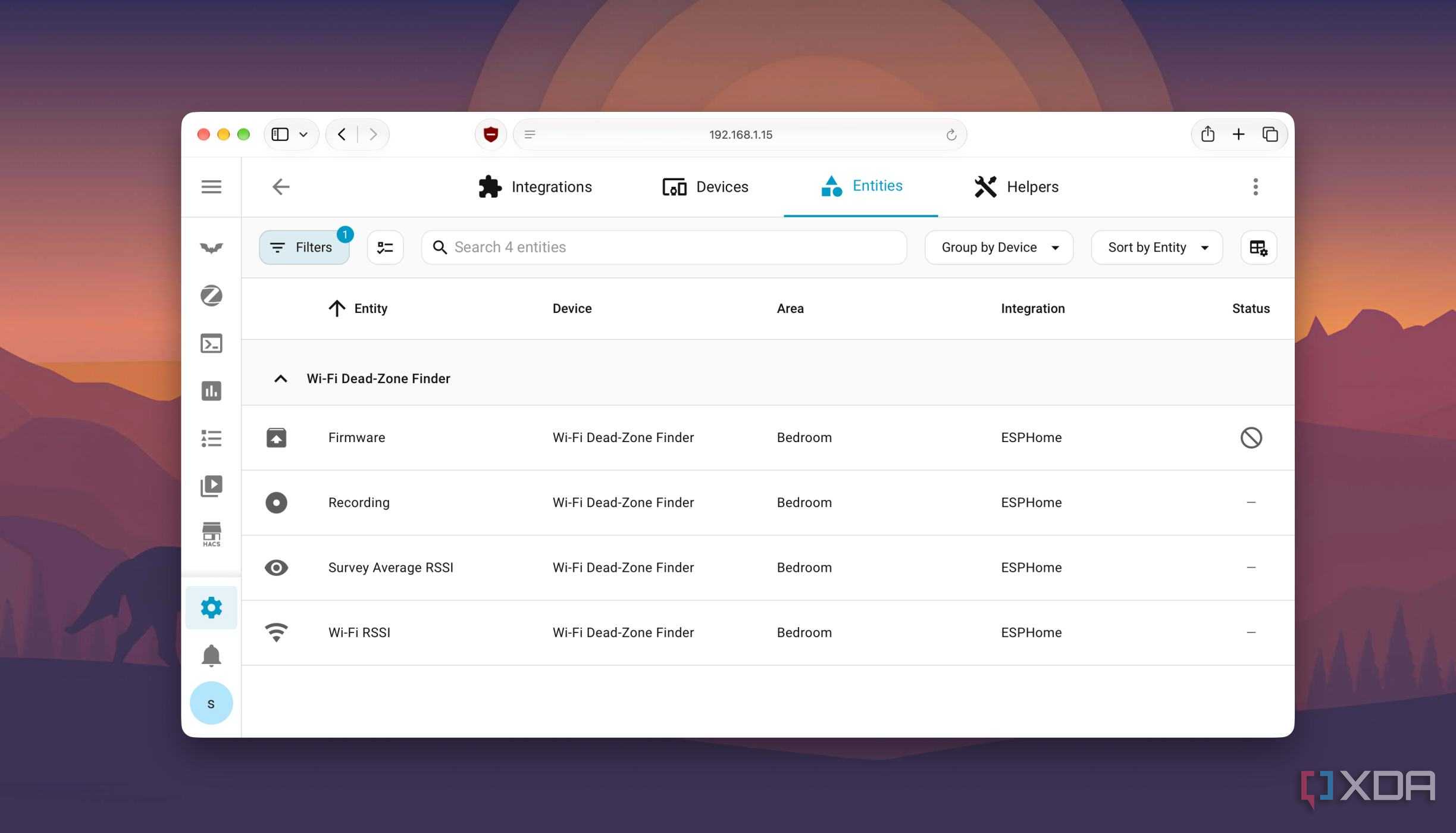 Wi-Fi Dead zone finder entities in Home Assistant