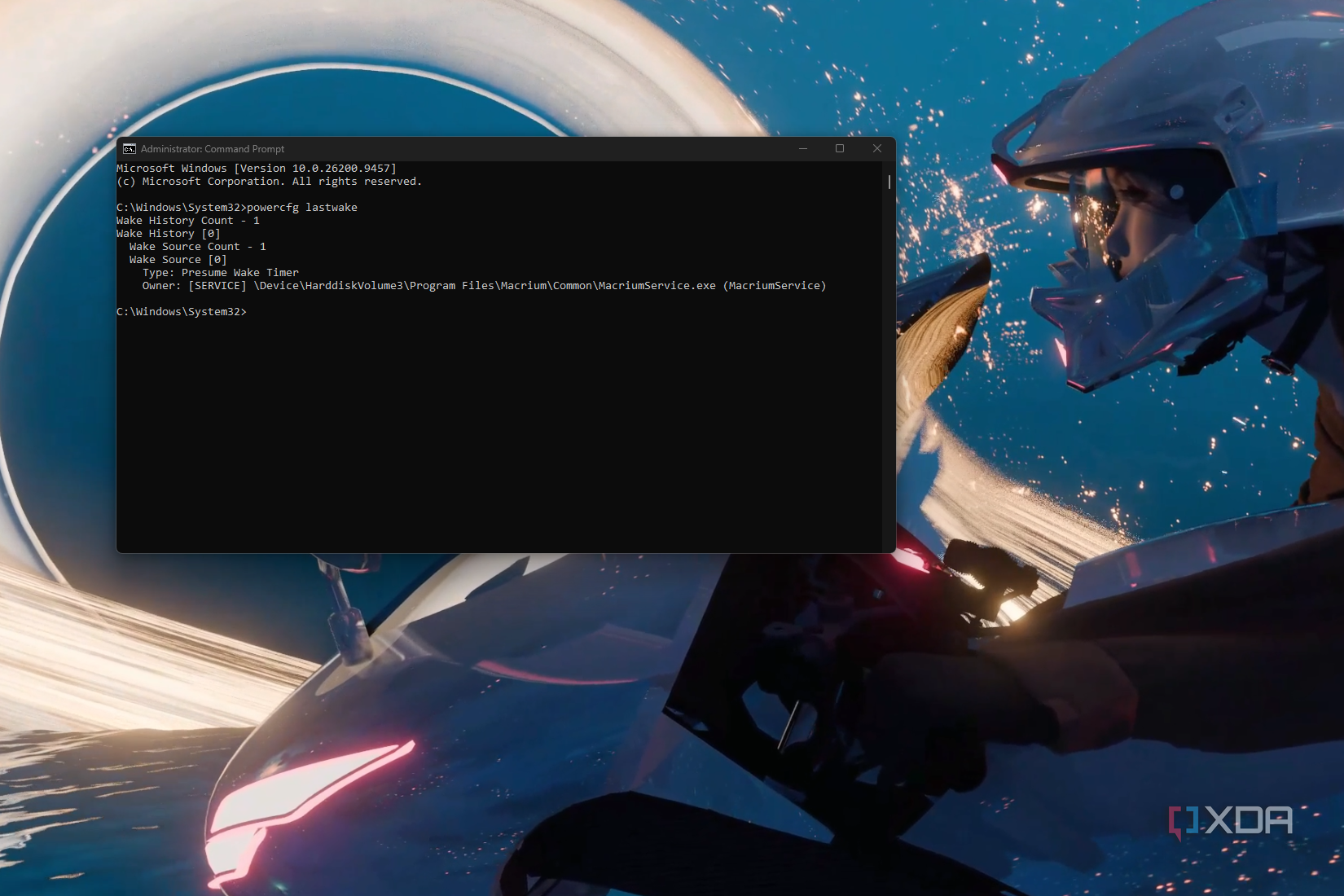 Screenshot of Windows 11 desktop showing a command prompt window