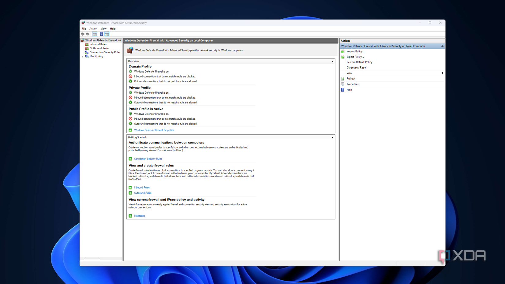 Windows Defender on Windows 11.