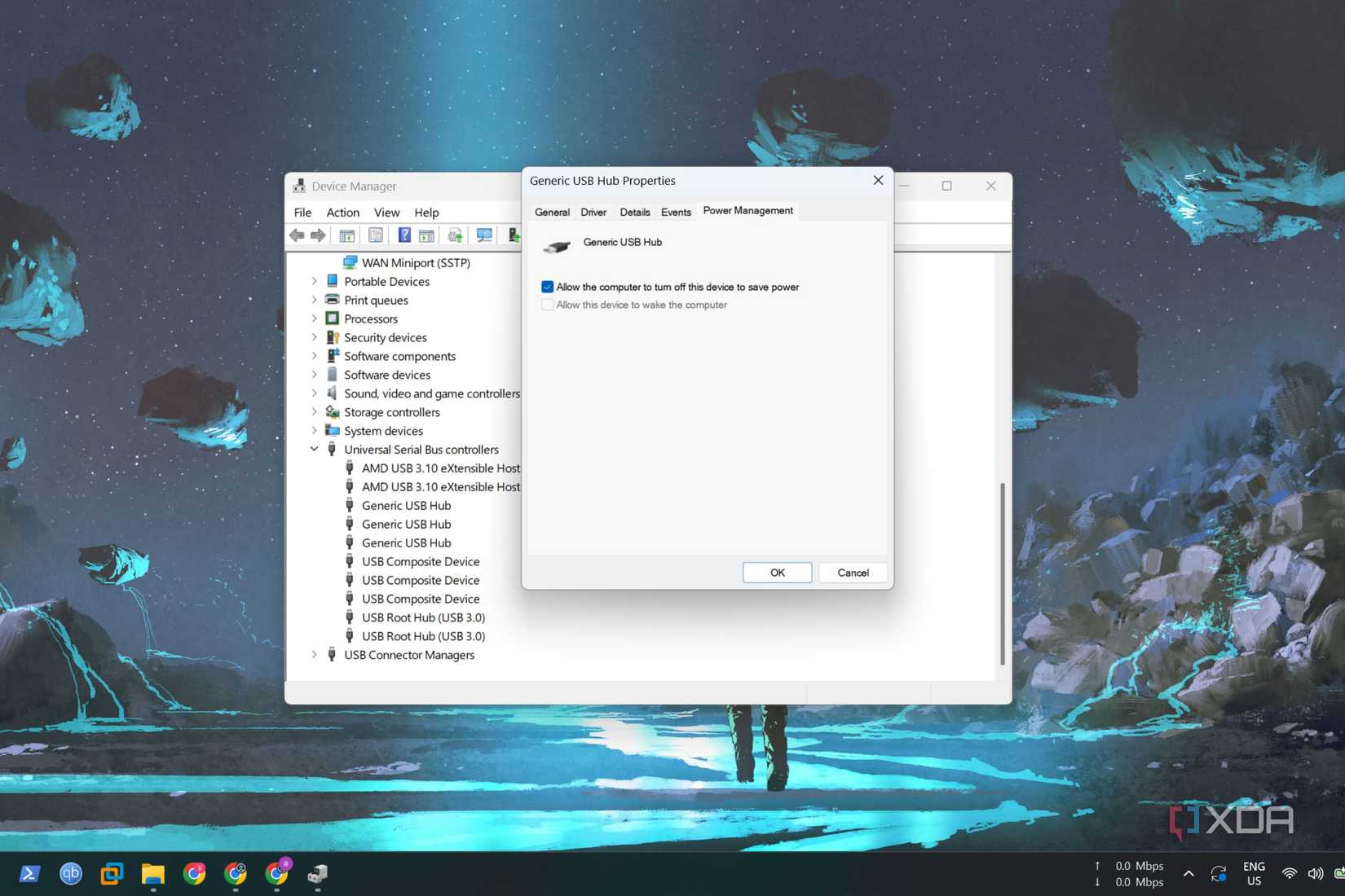 screenshot of windows power management