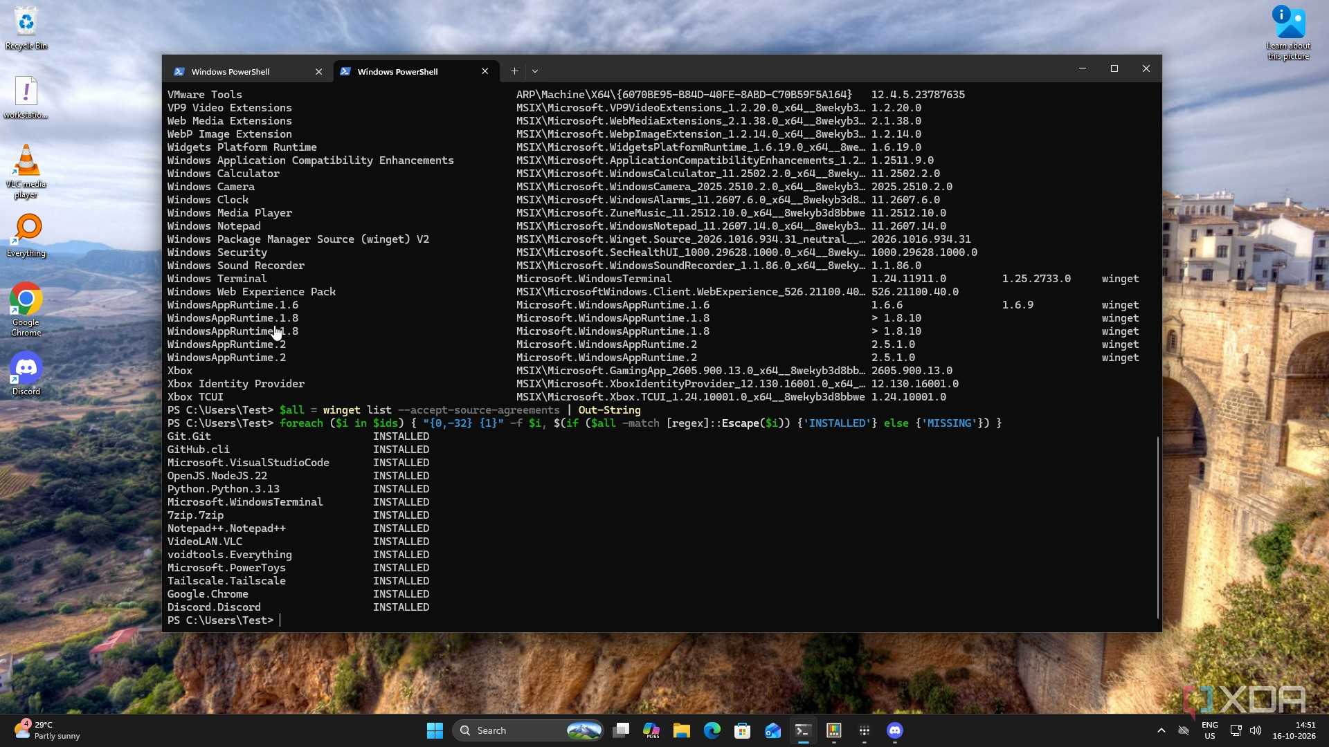 A check listing all 14 package IDs as installed