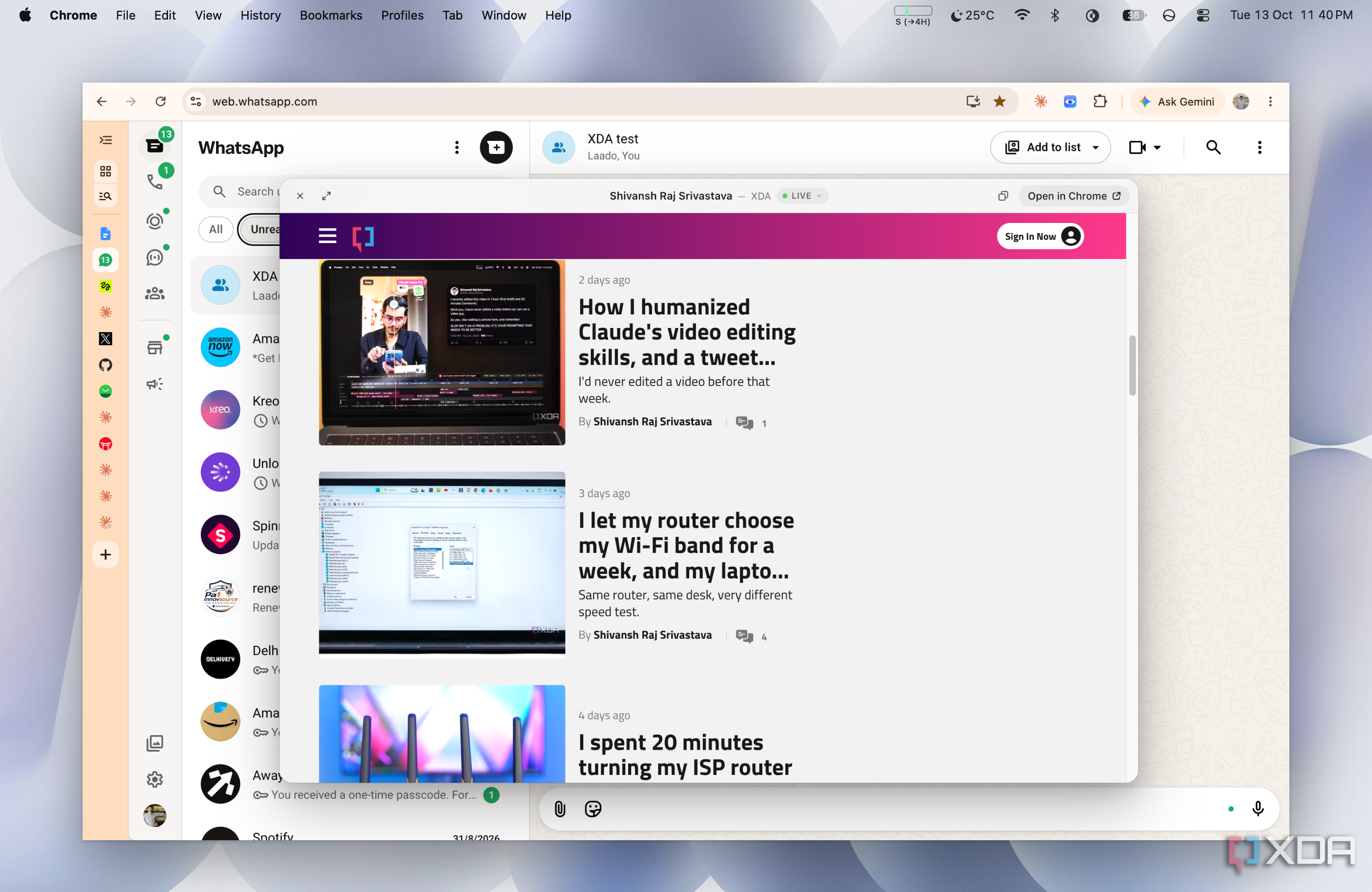 browser extension able to open XDA pages in preview